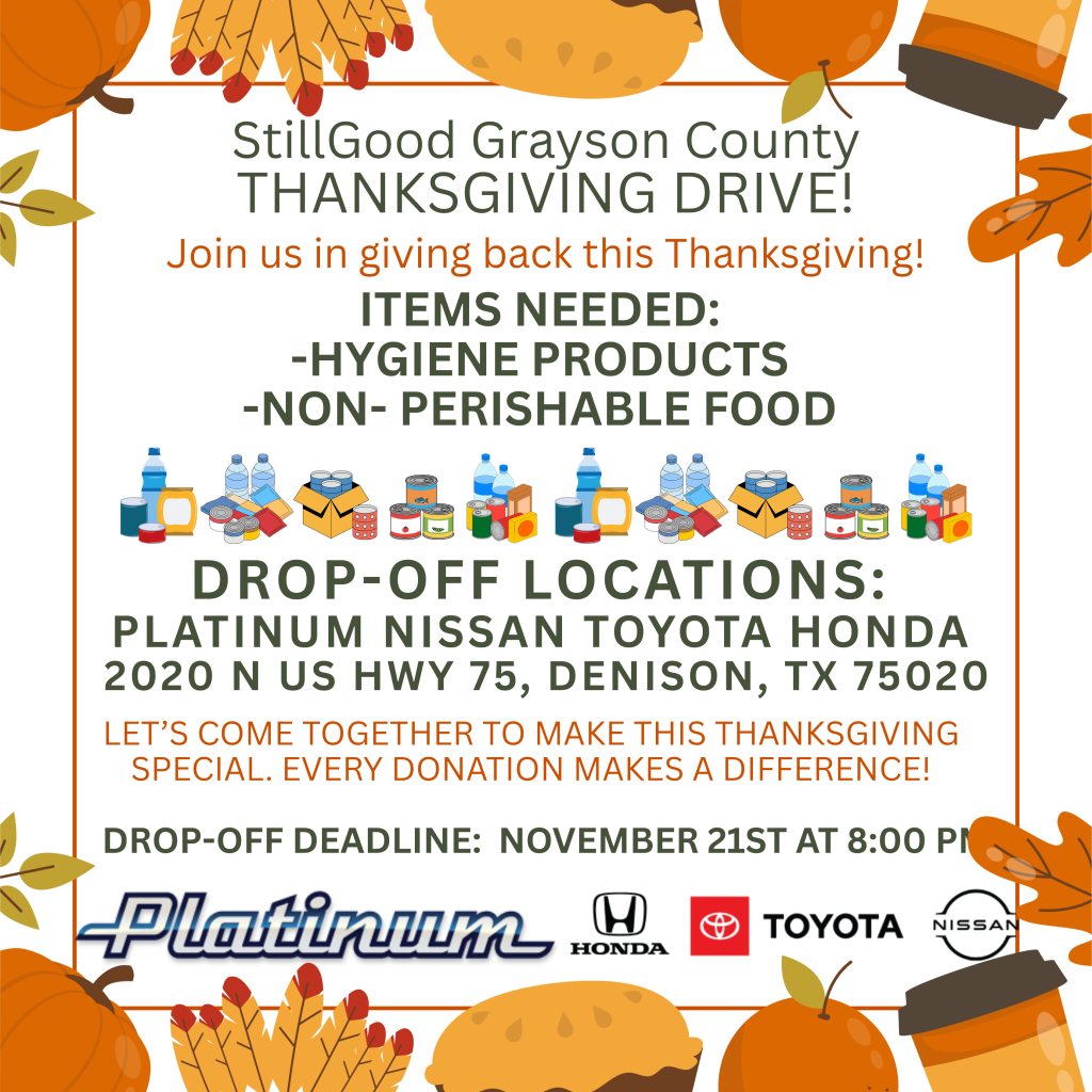 Platinum Nissan of Texoma StillGood Grayson County Thanksgiving Drive