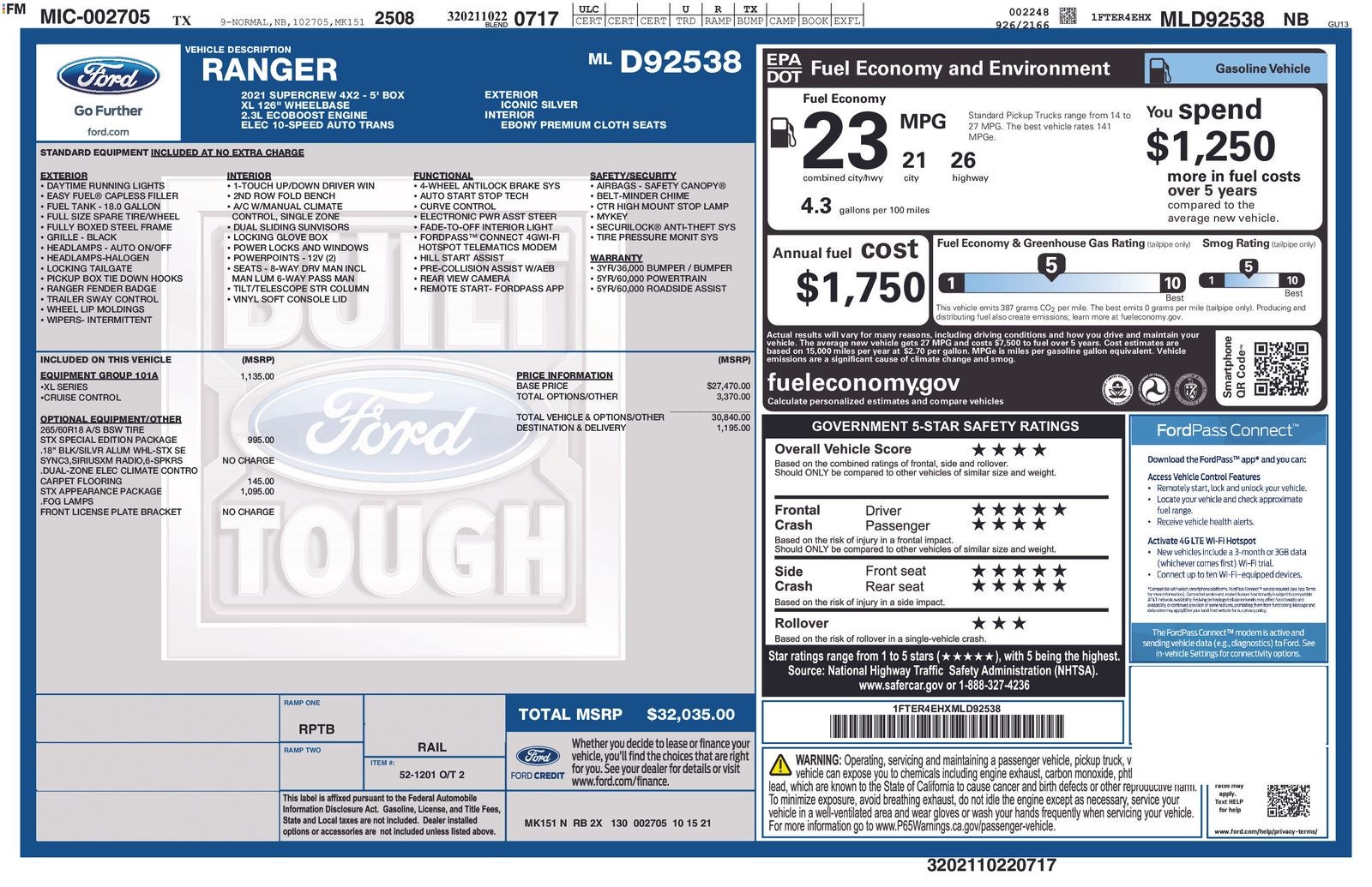 2021 Ford Ranger XL