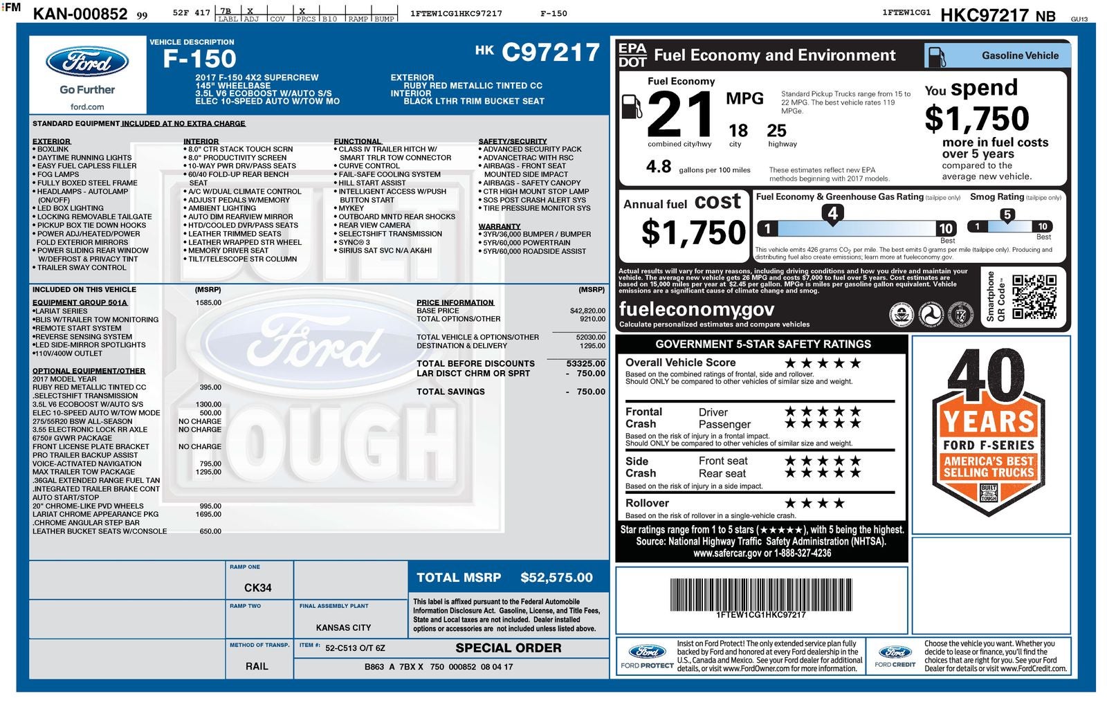 2017 Ford F-150 Lariat