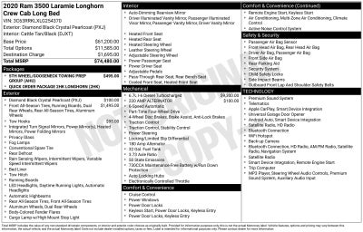 2020 RAM 3500 Laramie Longhorn