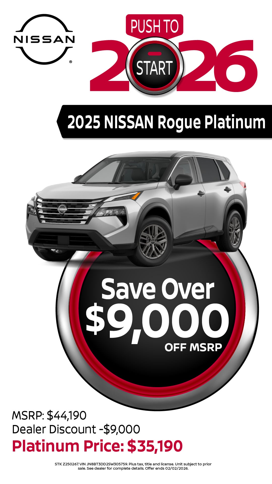 Shop $9,000 Off MSRP on 2025 Nissan Rogue!